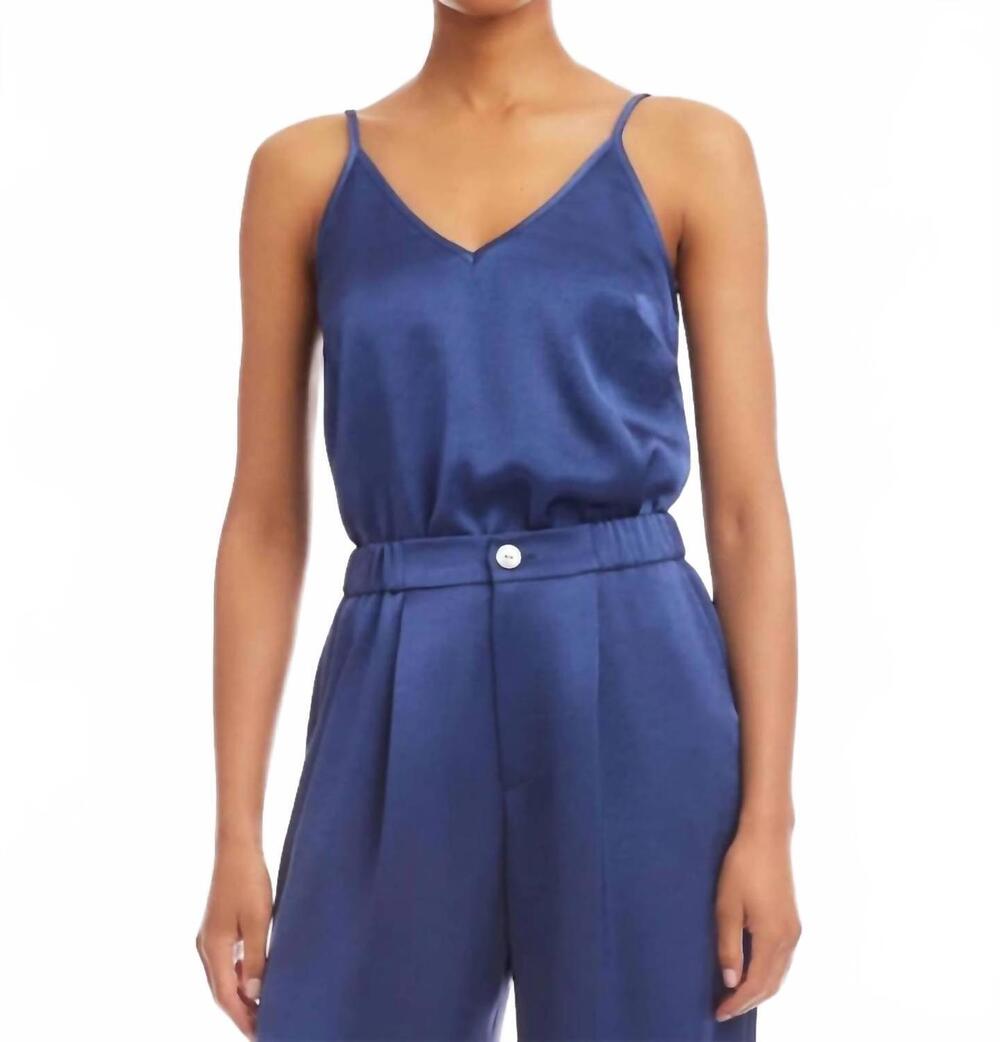 NEW FIFTEEN TWENTY carys satin cami in deep blue